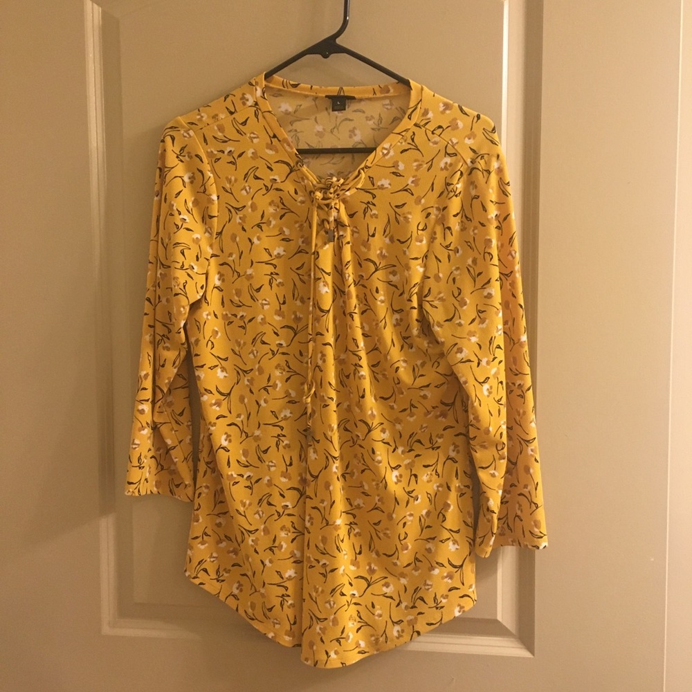 Yellow Floral Worthington Blouse